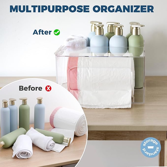 Storage Standard Trash Bag Kitchen and Bathroom Organizer - Large Garbage Bag Under Sink Dispenser - Acrylic Storage Cabinet-NeatNest