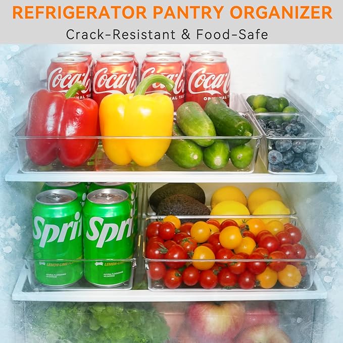 6 Pack Large Clear Plastic Drawer Organizer Trays, Acrylic Kitchen Drawer Organization and Storage Dividers, Non-Slip Storage Bins for Makeup, Kitchen Utensils, Bathroom, Jewelries and Office Desk-NeatNest