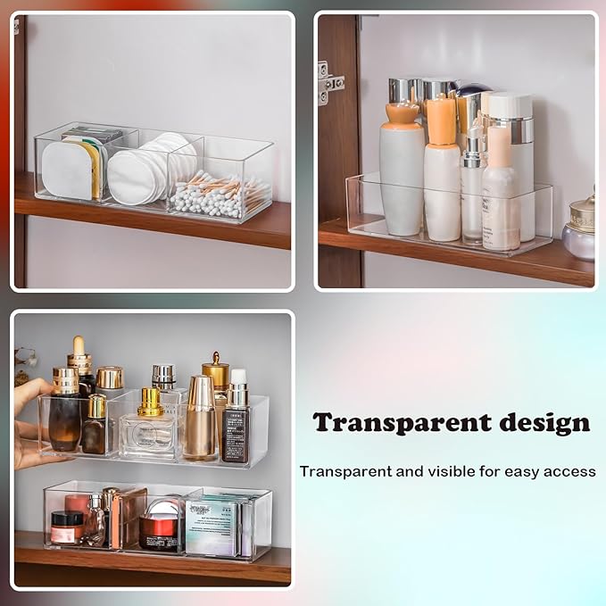 Acrylic Organizer 2 pieces Makeup Organizer Countertop For Drawers Organizer Storage Bathroom Organizers And Storage Is A Good Choice For Desktop Finishing (2)-NeatNest