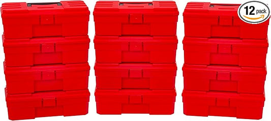 Akro-Mils 12-Inch ProBox Plastic Toolbox for Tools, Hobby or Craft Storage Toolbox, Model 09912, (12-Inch x 5-1/2-Inch x 4-Inch), Red, 12-Pack-NeatNest