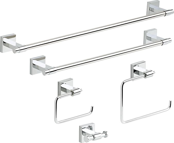 Franklin Brass Maxted (1-Pack) Hand Towel Holder Polished Chrome Towel Racks for Bathroom Wall Square Towel Ring Holder for Bath Towel Hanger for Kitchen, Bathroom Accessories MAX46-PC