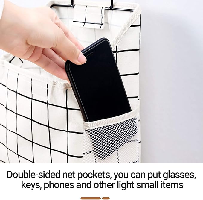 Fabric Wall Hanging Storage Caddy Bag Over the Door Pouch Organizer for Bedroom Bathroom Kitchen (3Pack-C)…-NeatNest