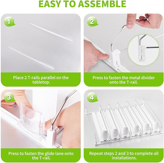 Coanto Drink Organizer for Fridge, Soda Can Dispenser for Refrigerator, Automatic Self-Pushing Fridge Drink Dispenser Holds up to 30 Cans, 6 Row-NeatNest