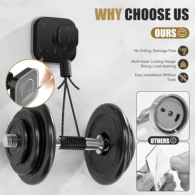 BKV Suction Cup Hooks for Shower,Heavy Duty Shower Hooks for Bathroom Wall,Glass Windows,Smooth Doors to Hang Towels,Robes,Coat,Reusable Suction Cup Wreath Hanger for Christmas Wreaths-Black(4 Pack)-NeatNest