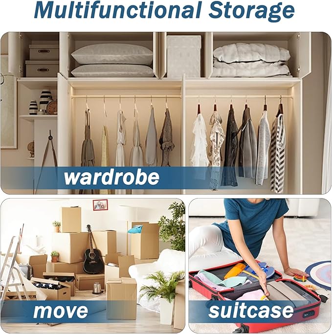15 Pack Vacuum Storage Bags, 80% Space Saver Bags (3 Jumbo/3 Large/3 Medium/3 Small/3 Roll) Compression for Comforters and Blankets, Sealer Clothes Storage, Hand Pump Included (15 Combo)-NeatNest
