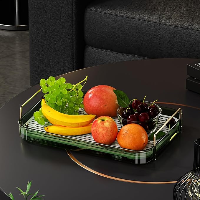 Seoneiro Whiskey Tray with Mug Holder and Drain Board - Glass and Coffee Cup Organizer, Wine Glass Decorative Organizer, Food Tray, Spice Rack