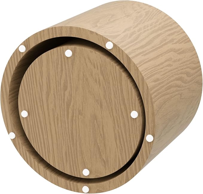 Nesting Coffee Table Set of 2, Round Side Tables Set, Wooden Accent Table, Modern End Tables, Minimalist Circle Table for Small Space Living Room Bedroom, Oak