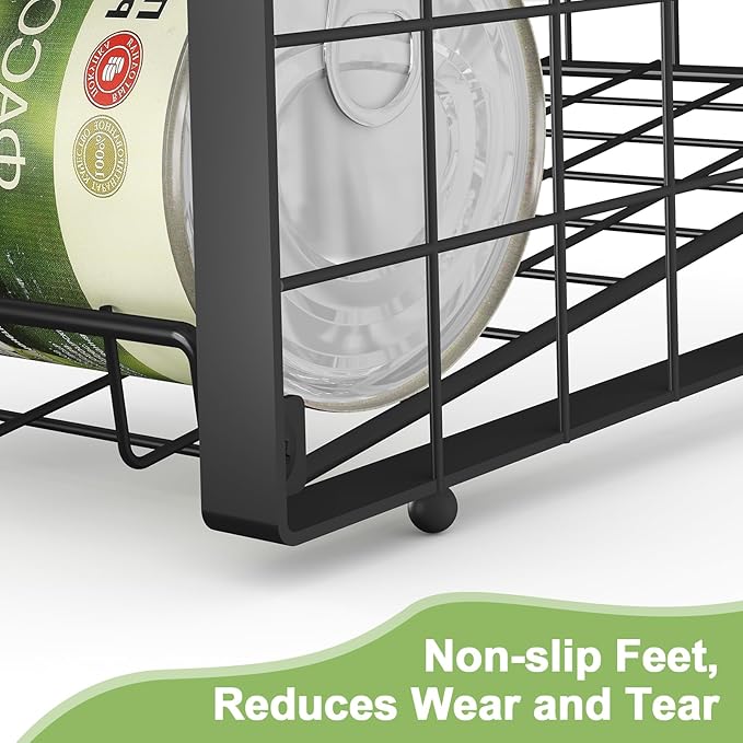 JKsmart 3-Tier Stackable Can Rack Organizer for Pantry, Adjustable Can Storage Holder for Various Ounces of Canned food Soda Drinks, Can Dispenser for Kitchen Cupboard Cabinet, 2 Pack-NeatNest