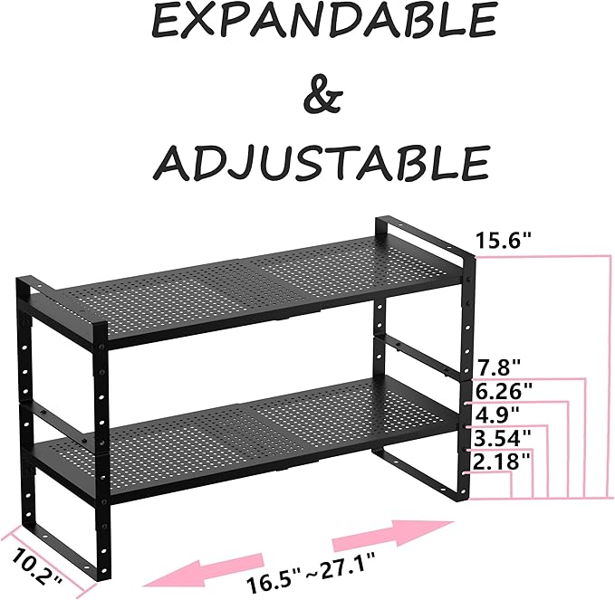 Multi-Functional Metal Shoe Rack, Space-Saving, Perfect for Entryway, Closet, Bathroom, etc. - Sturdy and Durable, High Weight Capacity（2PACKS/Black/Large-NeatNest