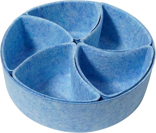 Felt Desk Drawer Organizer Tray,8 Pack Office Desk Drawer Dividers,Felt Drawer Round Storage Box For Saving Space,Makeup Drawer Organizer Bins.(Blue)-NeatNest