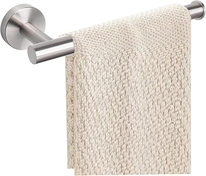 Hand Towel Holder - 9" Modern Design Towel Ring, Thicken SUS 304 Stainless Steel Towel Holder for Bathroom Wall, Contemporary Hand Towel Rack - Brushed Nickel
