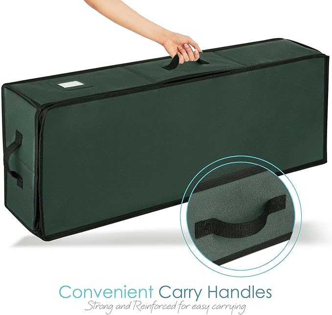 Hearth & Harbor Wrapping Paper Storage Container with Ribbon Storage Organizer - Christmas Storage Bag with Extra Interior Pockets - Gift Wrapping Organizer Storage Fits Up to 26 Rolls of 40" Length-NeatNest