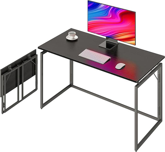 Folding Desk 40 Inch - Small Foldable Desk for Small Space Minimalist, Space Saving Collapsible Compact Desk Portable Table for Craft, Writing, Study and Work (No Assembly Required)-NeatNest