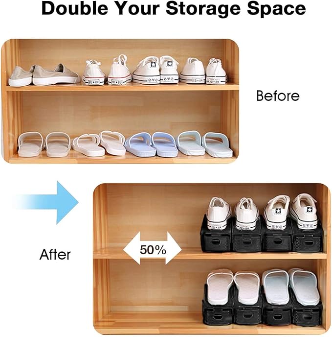 Neprock Closet Shoe Organizer,Shoe Storage Organizer Shoe Rack for Closet Organization,Shoe Slots Organizer De Zapatos Shoe Hoder Space Saver for Entryway(36 Pack)(Black)-NeatNest