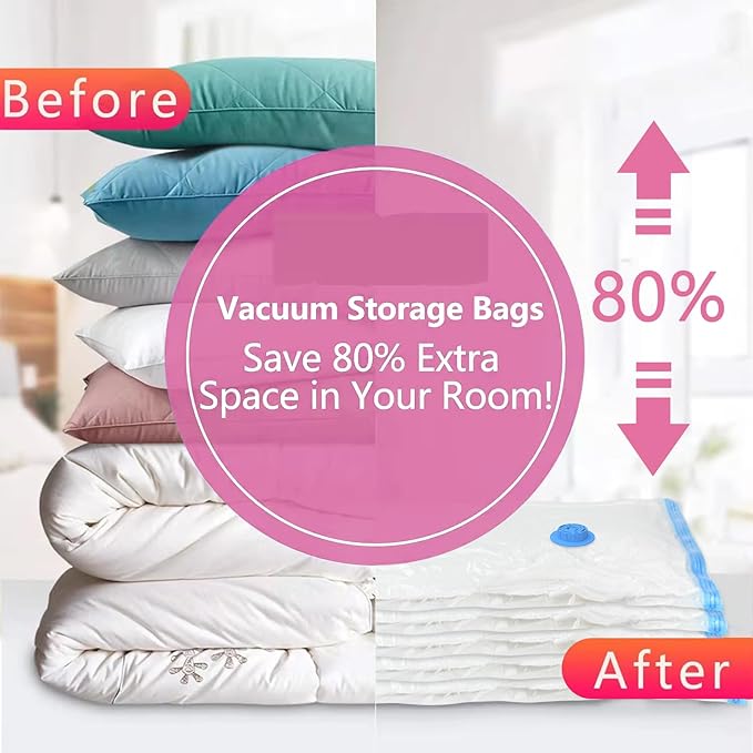 Vacuum Storage Bags with Electric Pump, 12 Pack (3 Jumbo, 3 Large, 3 Medium, 3 Small) Vacuum Seal Bags for Clothes, Bedding, Mattress, Blankets, Travel-NeatNest