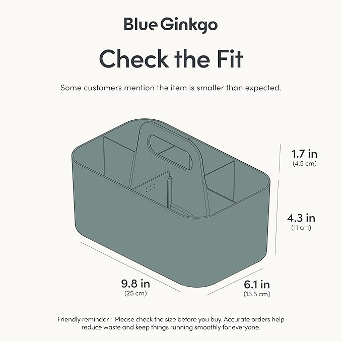 BLUE GINKGO Stackable Organizer Caddy – Korean-Made Portable Tote for Bathroom, Office, Crafts, or School Supplies (Rectangle, Green)-NeatNest