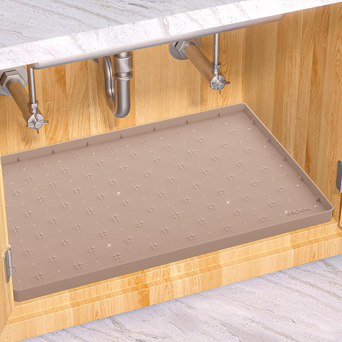 Sdpeia Under Sink Mat for [19" x 19"] Cabinet, Upgraded Silicone Waterproof Mat Kitchen Cabinet Liner Cabinet Protector Kitchen Organizers and Storage-NeatNest