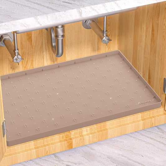 Sdpeia Under Sink Mat for [19" x 19"] Cabinet, Upgraded Silicone Waterproof Mat Kitchen Cabinet Liner Cabinet Protector Kitchen Organizers and Storage-NeatNest