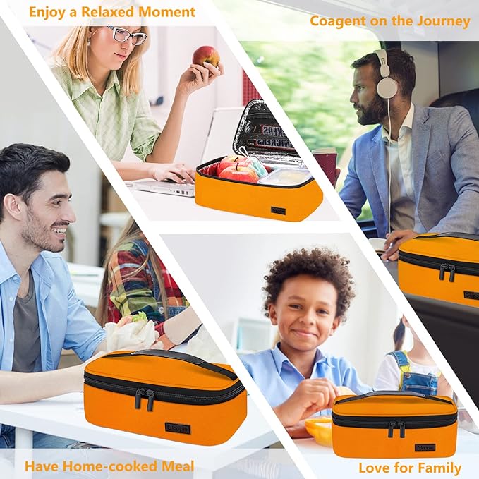 Gloppie Mini Lunch Box Small Lunch Bag for Children Insulated Lunch Bag for Kids, CPC Certified | Child-Safe Materials, Thermal LunchBox Reusable Sandwich Bags Snack Box, Orange-NeatNest