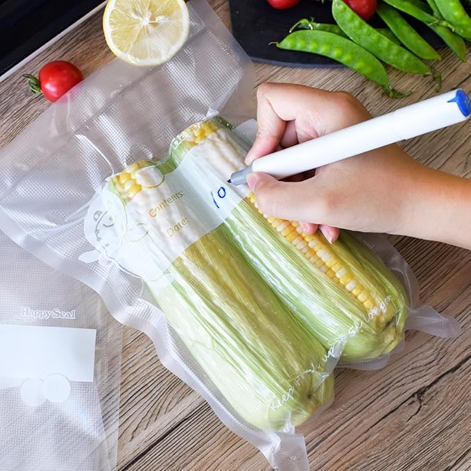 Happy Seal Vacuum Sealer Bags 8" x 12" 100 Quart Size for Food, Pre-cut Food Saver Airtight Vac Storage, Meal Prep or Sous Vide, Commercial Grade Vacuum Seal Freezer Bags-NeatNest