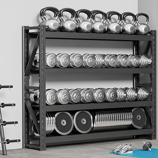 60" W Garage Shelving,4-Tier Heavy Duty Storage Shelves Unit with Adjustable Metal Shelf for Warehouse,Basement,Workshop,4500LBS,60" W x 20" D x 79" H,Black-NeatNest