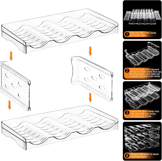 BoxedHome Plastic Water Bottle Organizer and Wine Rack Storage Holder for Inside Cabinet, Kitchen Countertop, Table Top, Pantry, Bars, Cabinets, Fridge - Clear (3 Tier 12 Containers)-NeatNest