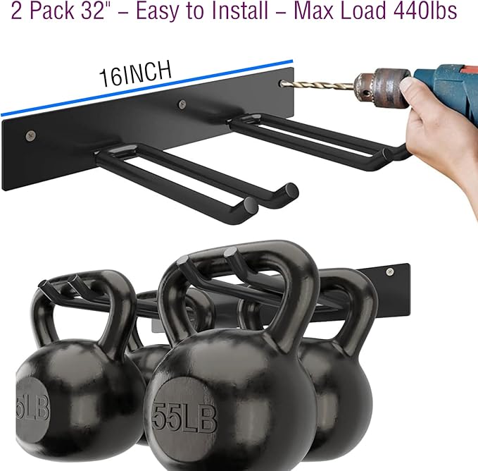 Godboat Garage Storage, Garden Tool Organizer, 4 Hooks Yard Organization, Garage Shelving Wall Mount, Heavy-Duty Garage Organizer, Cool Gadgets & Gifts for Dad, Men, Fathers Day, Max Load 320 Lbs-NeatNest