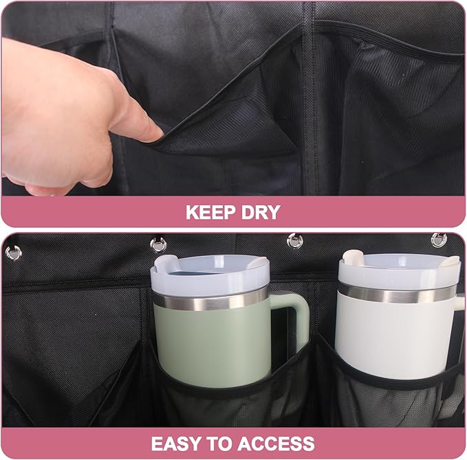 Cup Storage Organizer Compatible Stanley - 15 Large Bottle Pockets, Hanging Wall Mount for Various Sizes, Tumbler Storage Accessories-NeatNest