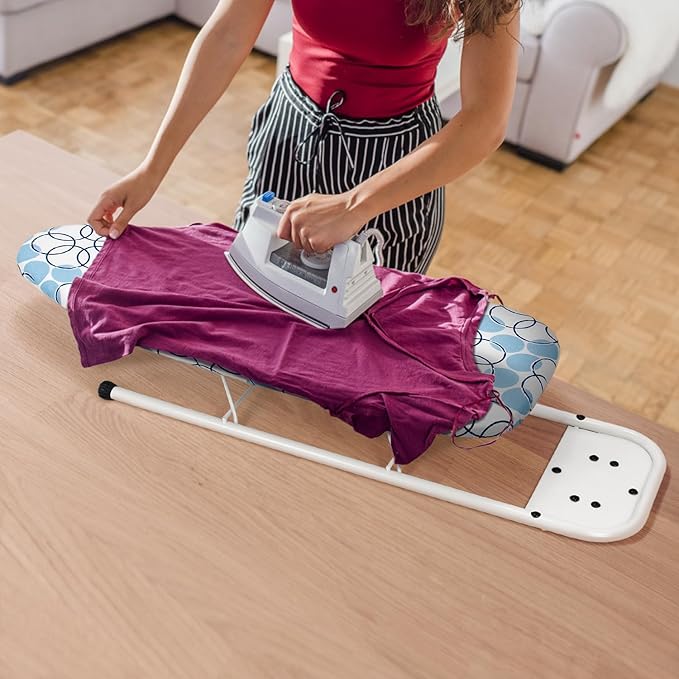 Duwee 12"×32" Table Top Ironing Board with Iron Rest,Small Ironing Board with Heat Resistant Cover,Thicken Felt Padding,Non-Slip Feet for Home, Laundry Rooms, Dorms