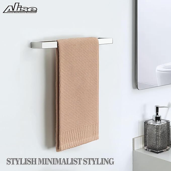 Alise Bath Towel Bar,Wall Mount Towel Holder Towel Rack Towel Hanger for Bathroom Lavatory,12 Inch SUS304 Stainless Steel Towel Rail,Polished Chrome GJF030-C