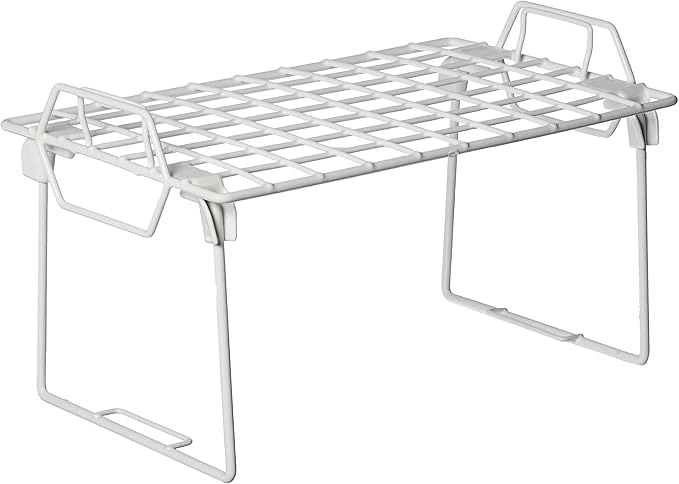 Whitmor Wire Grid Stacking Shelf Small, White-NeatNest
