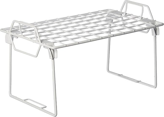 Whitmor Wire Grid Stacking Shelf Small, White-NeatNest