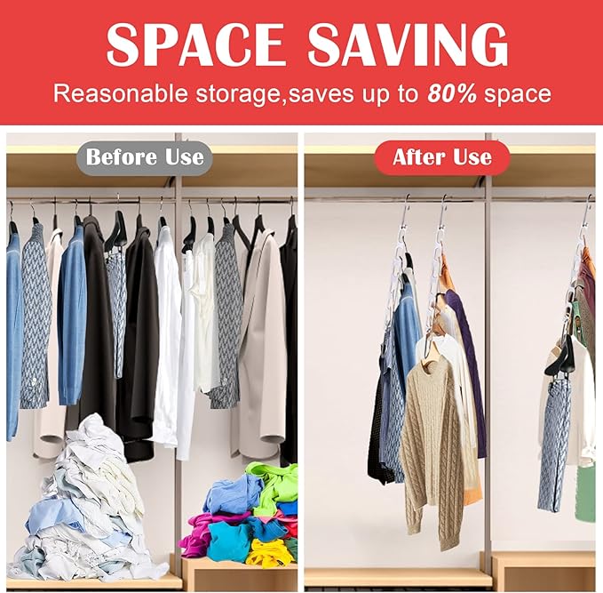 12 Pack Space Saving Hangers for Clothes, Collapsible Metal Hangers Organizer, Clothes Space Savers, Closet Organizers and Storage, Dorm Room Essentials-NeatNest
