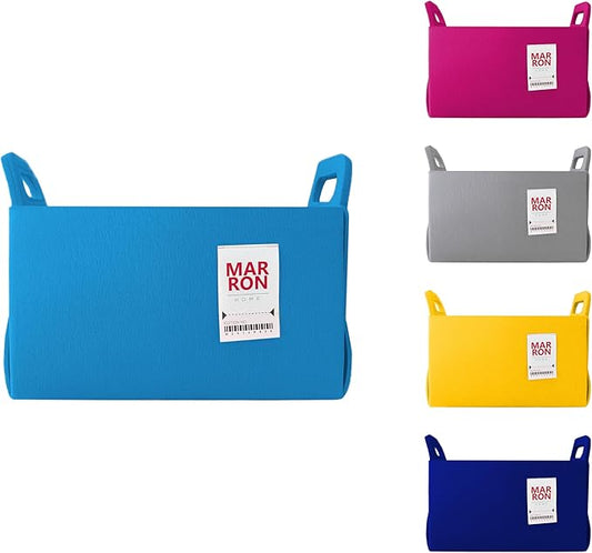 Collapsible Lightblue Felt Storage Bin Medium 11"x7.1"x7.1" – Foldable Basket with Handles for Closet, Toy Storage, Laundry Room Organization, Decorative Storage Bins for Shelves Storage-NeatNest