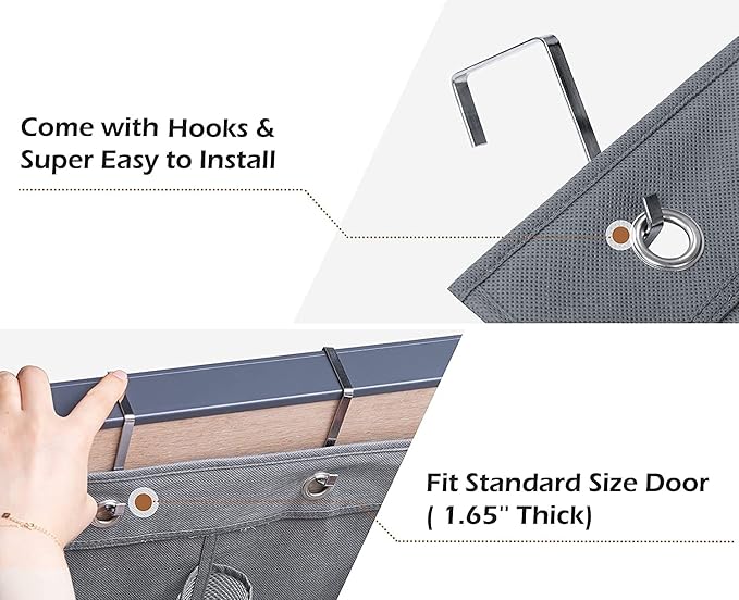 Over The Door Hanging Shoe Rack Organizer 18 Pockets Organizer with 6 Extra Large Mesh Pockets for Shoe Holder Storage (18 Pockets)-NeatNest