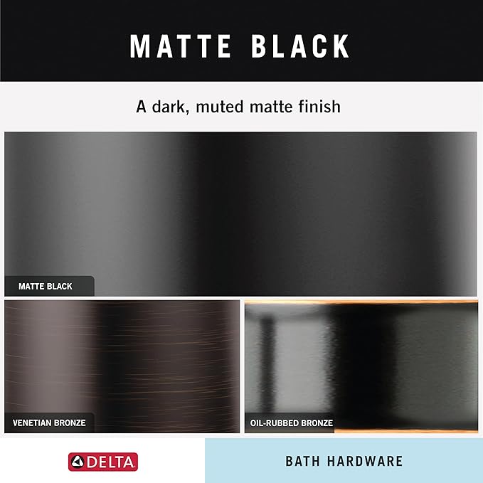 Delta Dansant (1-Pack) Towel Hooks Matte Black Double J Wall Mounted for Robes 2-Prong Holder, Bathroom Accessories DAN35-MB-NeatNest