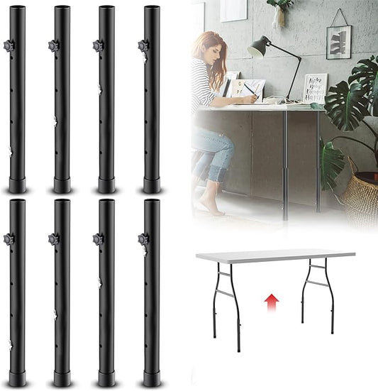 4 Heights Folding Table Leg Extenders,Heavy Duty Folding Table Leg Extensions, Table Leg Risers for Straight/Bent Legs,Table Height Extenders/Lifter-8pcs-NeatNest