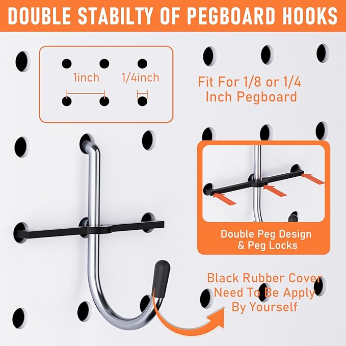 INCLY 330PCS Upgraded Pegboard Accessories Organizer Kit, Peg Board Hooks Assortment with Bins & Cups for Organizing Tools, Fit 1/8 or 1/4 inch Pegboard for Garage Workshop Wall Hanging Tools
