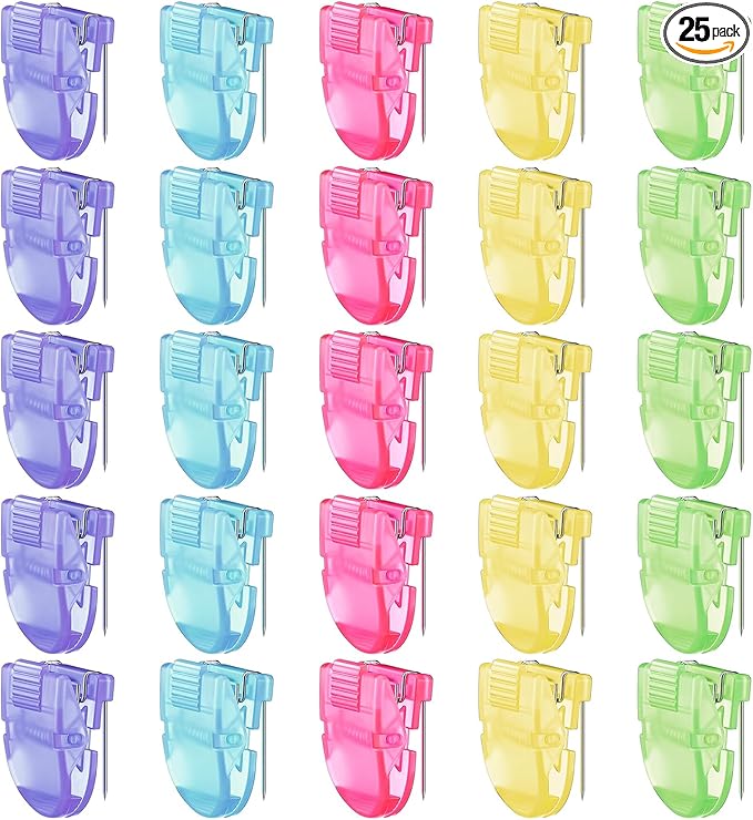 25 Pcs Cubicle Clips Fabric Panel Cubicle Accessories Fabric Partition Panel Wall Clip Office Photos Wall for Notes Memos Standard Size, 40-Sheet Capacity (Multicolor)