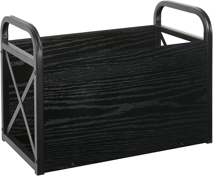 YINMIT Magazine Holder, Magazine Rack Floor, Magazine Storage Basket, Folder Organizer Bin for Books, Newspapers, Tablets (Black)-NeatNest