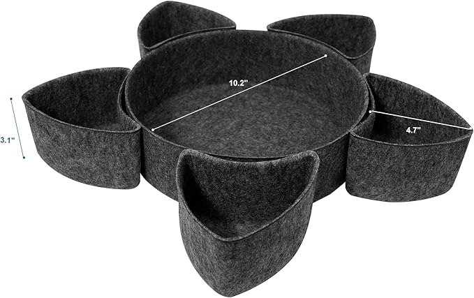 Felt Desk Drawer Organizer Tray,8 Pack Office Desk Drawer Dividers,Felt Drawer Round Storage Box For Saving Space,Makeup Drawer Organizer Bins.(Dark Gray)-NeatNest