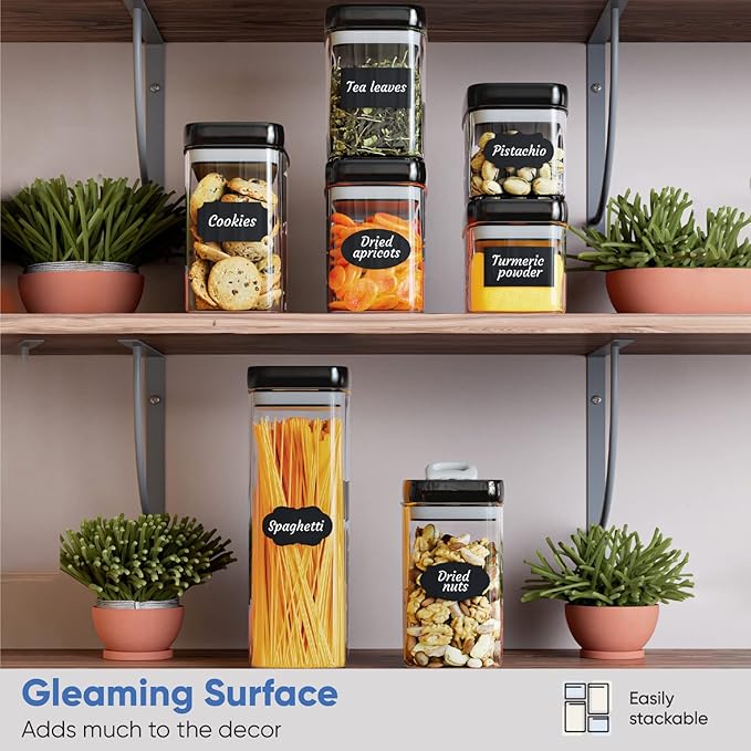 Chef's Path Airtight Food Storage Containers Set for Home Organization - 7 Piece Largest Flip Lock Set w/more Capacity - BPA Free Plastic Dry Food Storage Containers with Lids-NeatNest