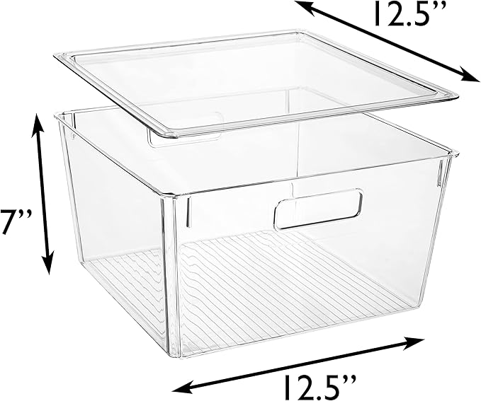 CLEARSPACE Plastic Storage Bins with Lids XL – Perfect Kitchen Organization or Pantry Storage – Fridge Organizer, Pantry Organization and Storage Bins, Cabinet Organizers-NeatNest