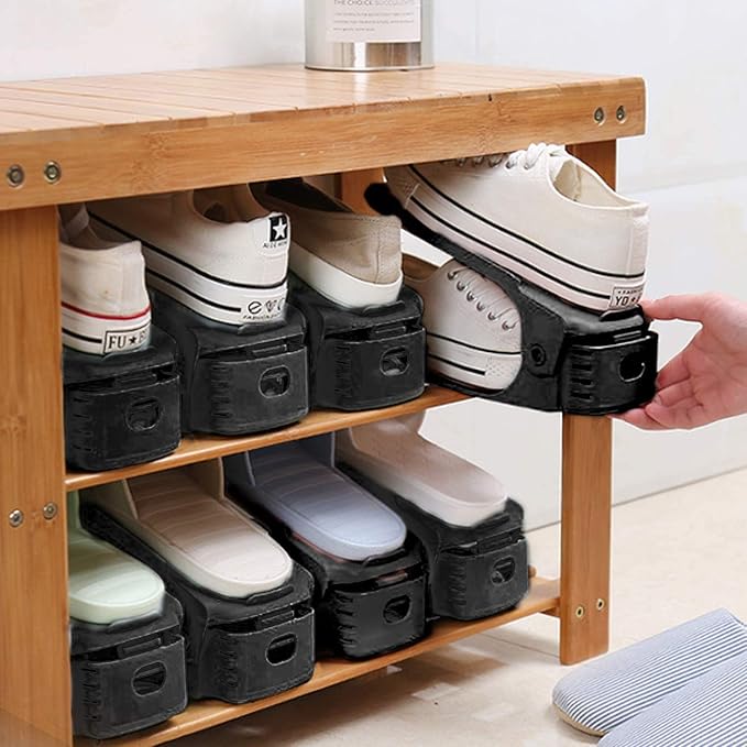 Neprock Closet Shoe Organizer,Shoe Storage Organizer Shoe Rack for Closet Organization,Shoe Slots Organizer De Zapatos Shoe Hoder Space Saver for Entryway(36 Pack)(Black)-NeatNest