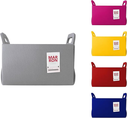 Collapsible Gray Felt Storage Bin Medium 11"x7.1"x7.1" – Foldable Basket with Handles for Closet, Toy Storage, Laundry Room Organization, Decorative Storage Bins for Shelves, Cube Storage-NeatNest
