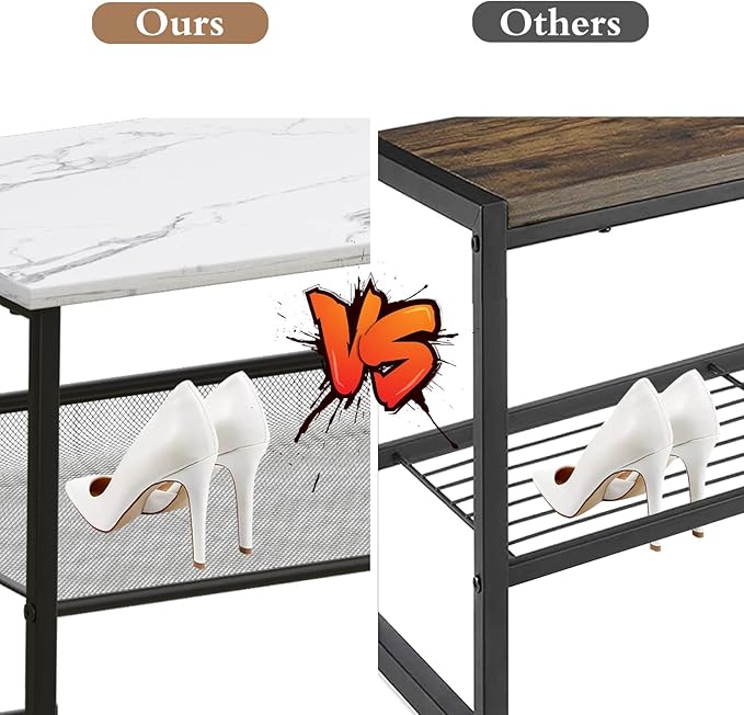 Garden 4 you 5 Tiers Shoe Rack,Multi-Purpose Adjustable Flat and Slant White Marble Freestanding Organizer Storage Rack Shoe Shelf, High Heels Potted Plant for Entryway Hallway Living Room Closet-NeatNest