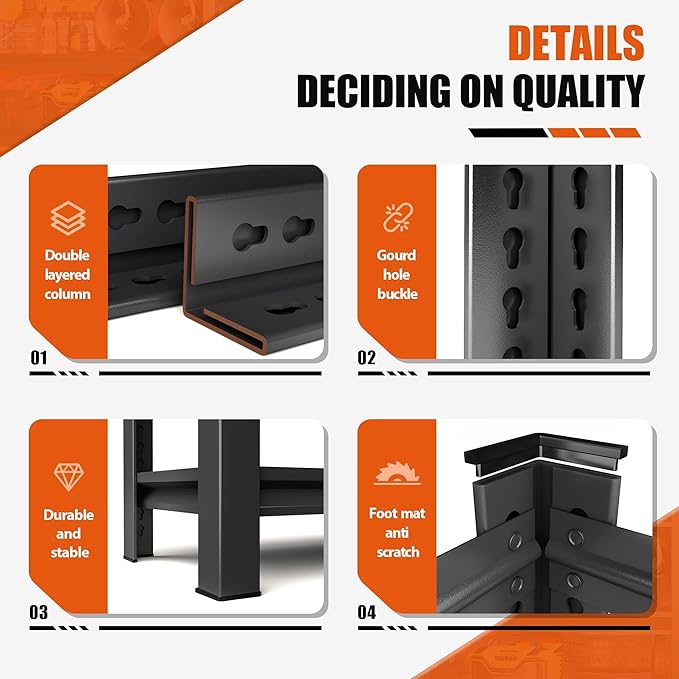 Heavy Duty 5-Tier Garage Shelf Steel Unit 3000lb Capacity | Garage & Basement Storage | Industrial Metal Shelving for Warehouse Workshop | Adjustable Rust-Resistant (72"H x 36"W x 16"D, Black)-NeatNest