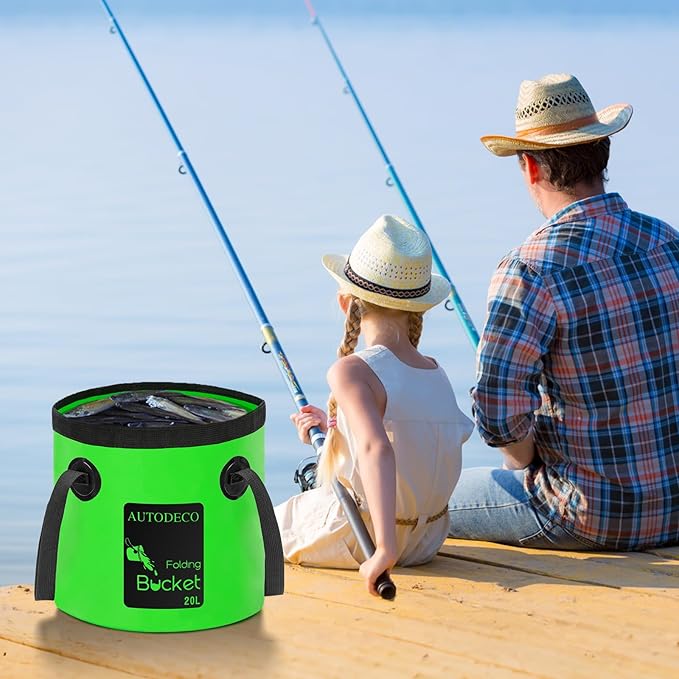 AUTODECO 20L Collapsible Bucket 5 Gallon Water Container Folding Water Bucket with Handle Portable Wash Basin-NeatNest