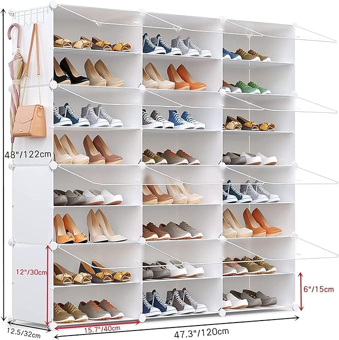 Shoe Storage,48 Pairs Shoe Rack Organizer for Closet Shoe Cabinet with Door Shoe Shelves for Closet,Entryway,Hallway,Bedroom-NeatNest