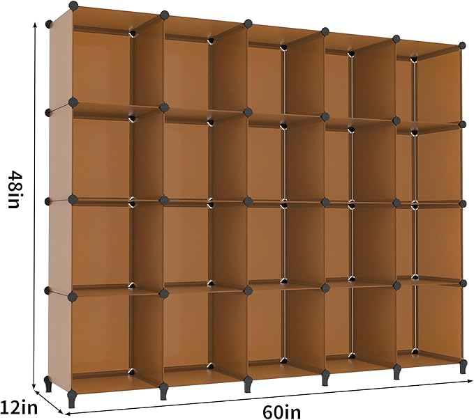 HOMIDEC 20-Cube Storage Organizer, Closet Organizer Storage Shelf Bookcase Bookshelf with Metal Hammer, Storage Cubes Organizer Cabinet for Kids, Closet, Bedroom, Bathroom-NeatNest